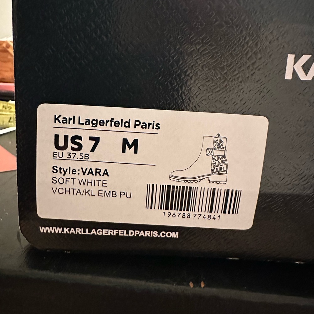 White Boots NIB ankle Karl Lagerfeld - Picture 3 of 9